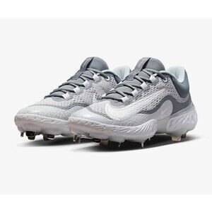 Nike Cleats Men 7.5 Grey Varsity Alpha Huarache Elite 4 Metal Baseball Shoes